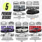 PREMIUM DTF CAR DESIGNS FOR T-SHIRT / HOODIES