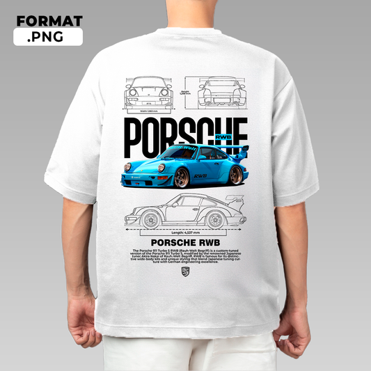 Porsche 911 Turbo s RWB - t-shirt design