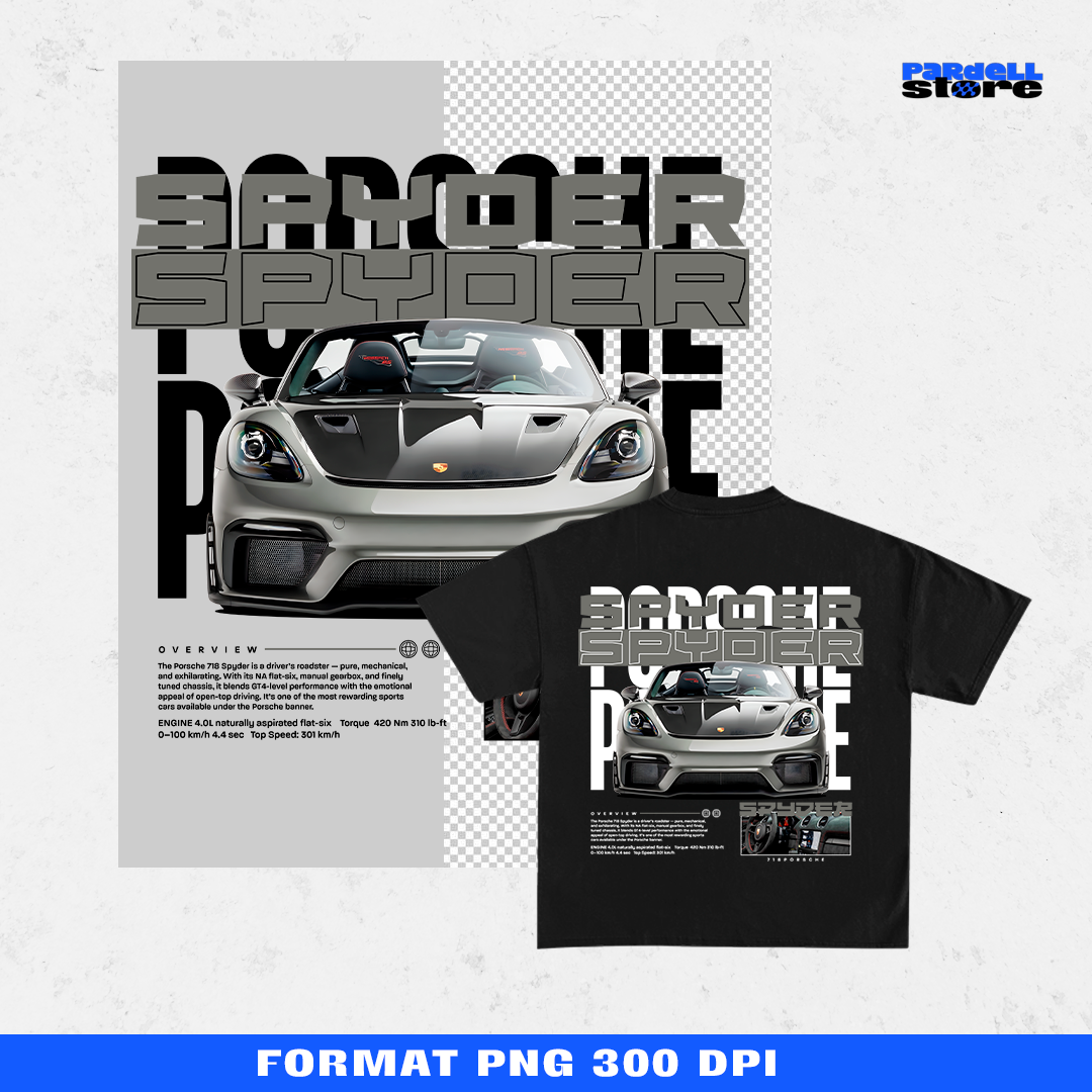 Sportscar-inspired T-shirt illustration – digital