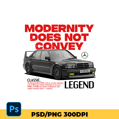 Mercedes Benz 190E template t-shirt design