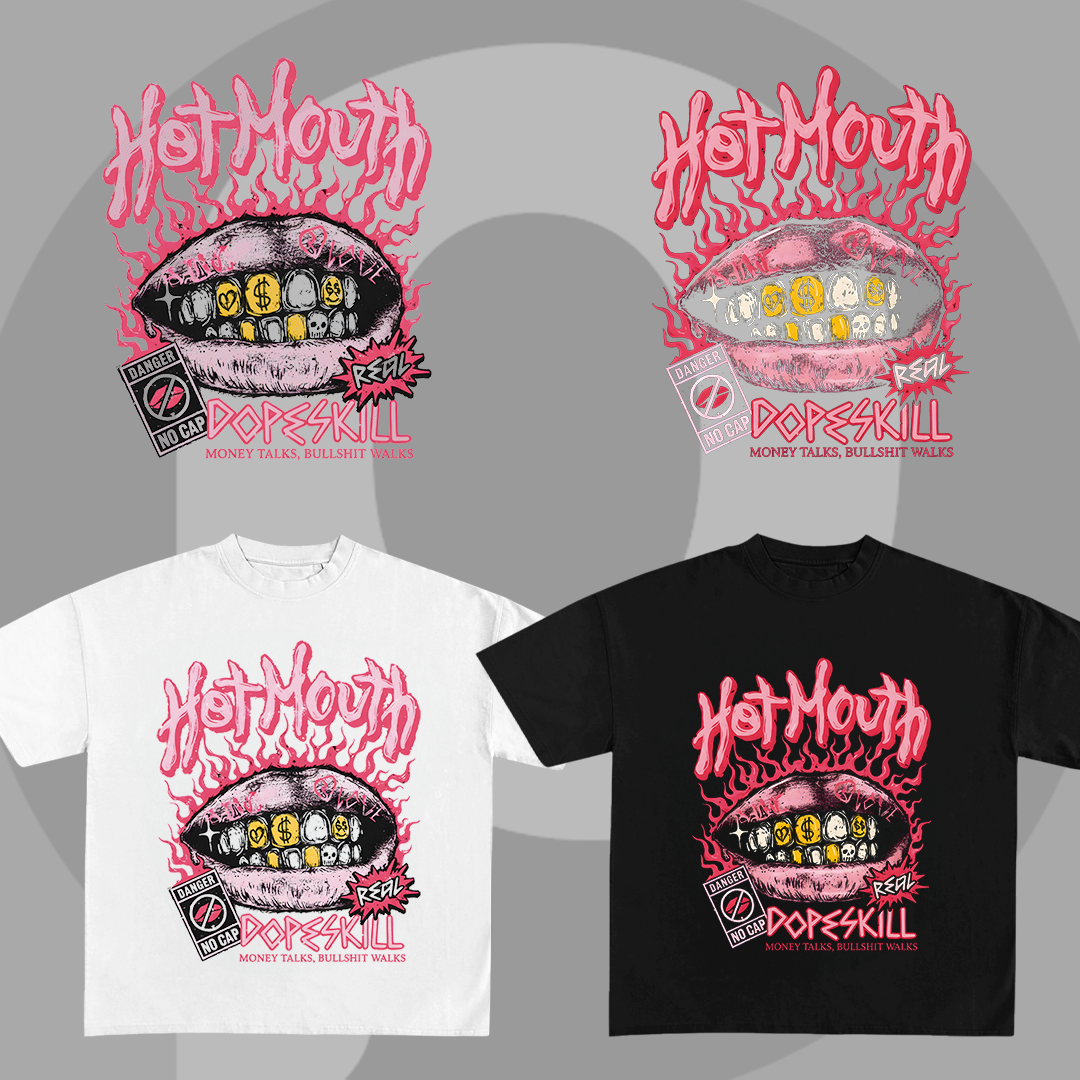 Pink lips urban streetwear style - template design