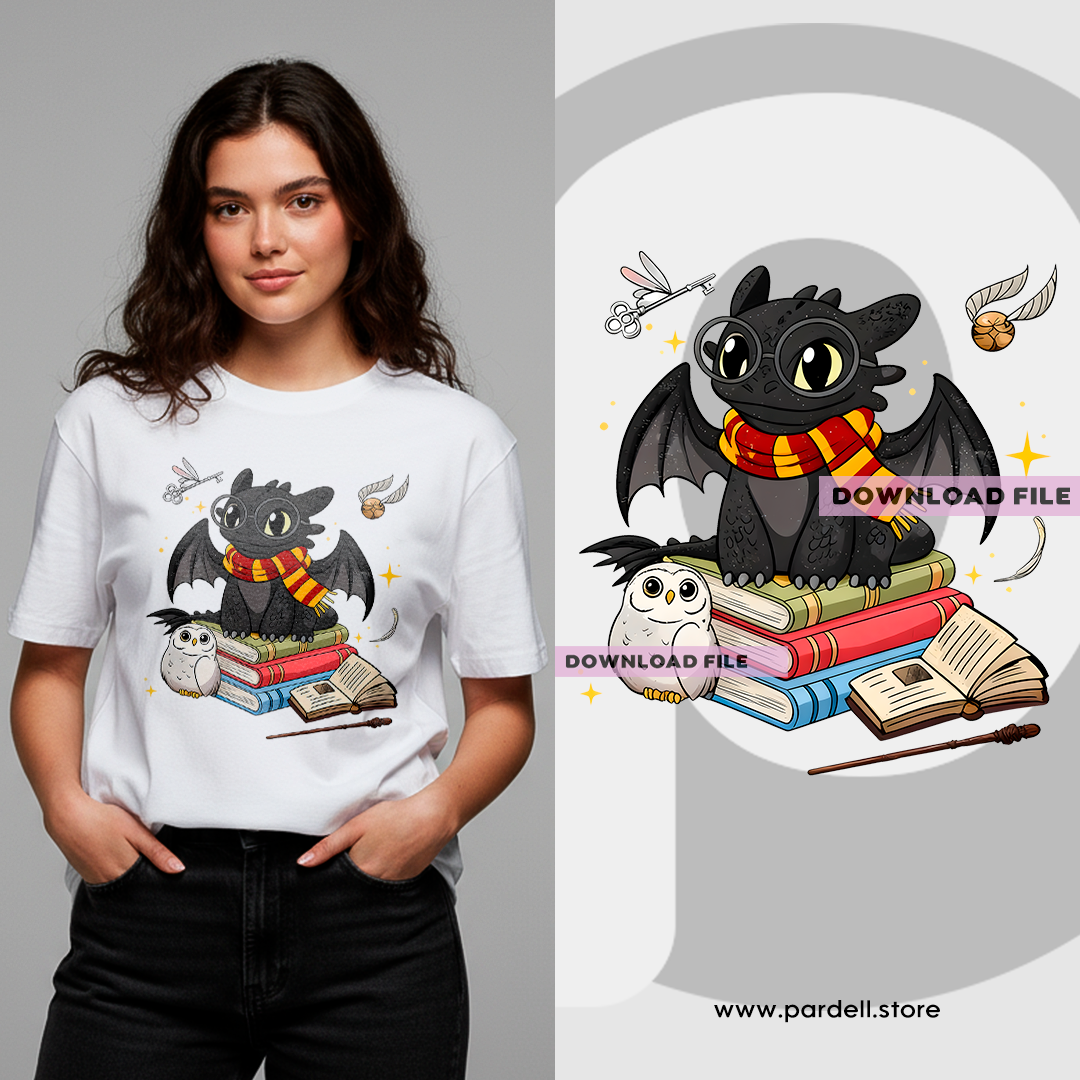 🐲Chimuelo illustration design for t-shirts - template