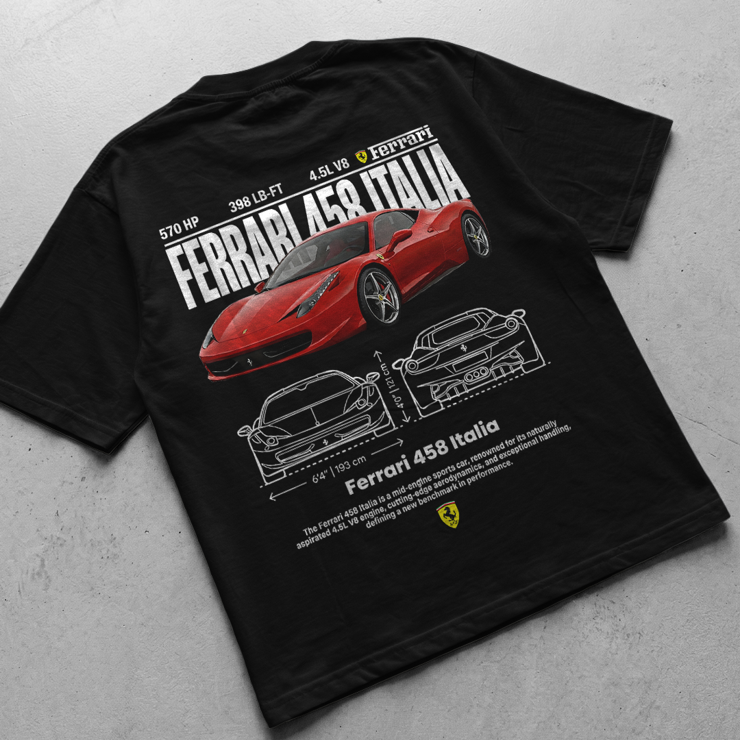Digital file - Car t-shirt design Ferrari 458 italia