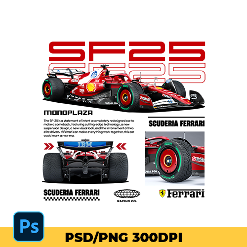 SF-25 FERRARI F1 monoplaza t-shirt design