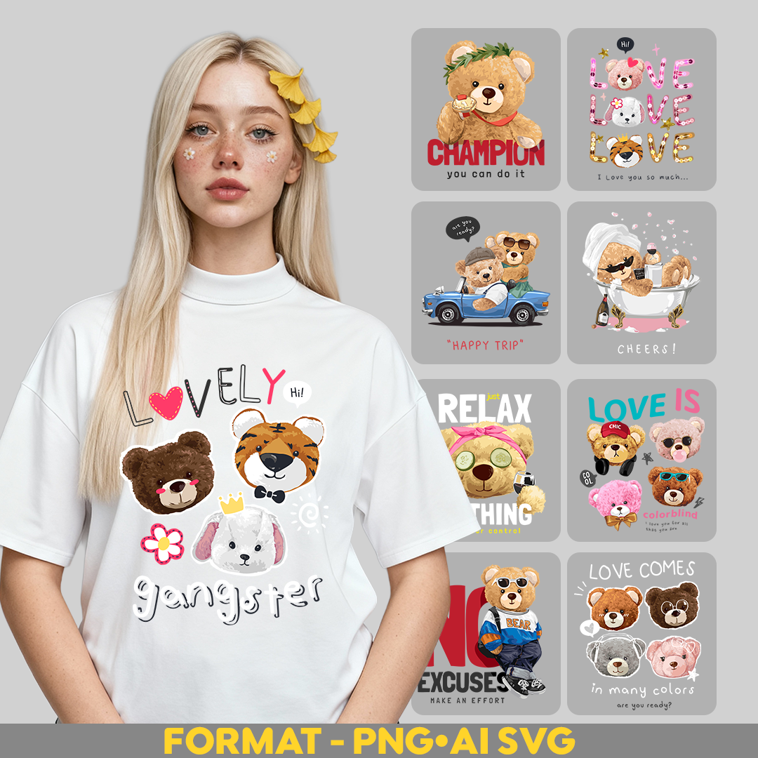 Cute Teddy Bears t-shirt design