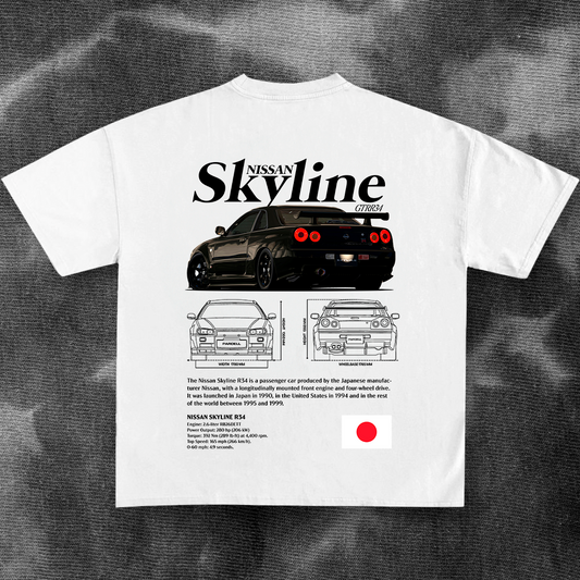 Nissan Skyline R34 Black - t-shirt design