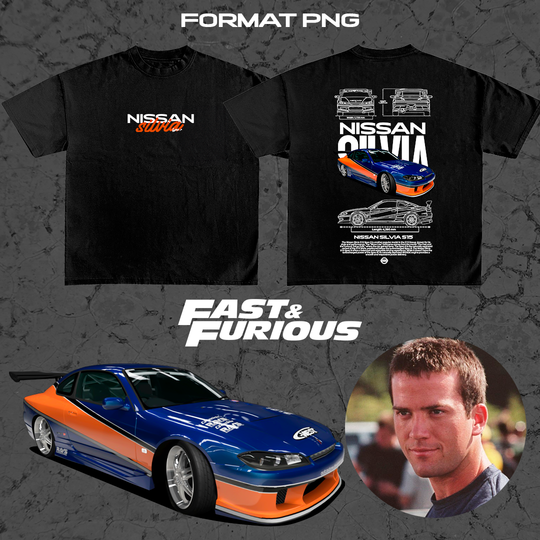 Nissan Silvia S15 Mona Lisa Fast & Furious - T-shirt design