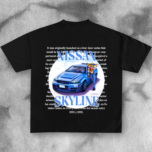 Nissan Skyline Blue Anime - t-shirt design