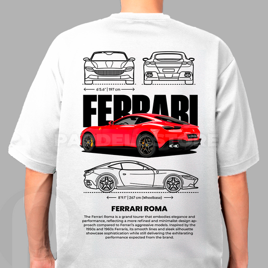 Red car Roma - t-shirt design png