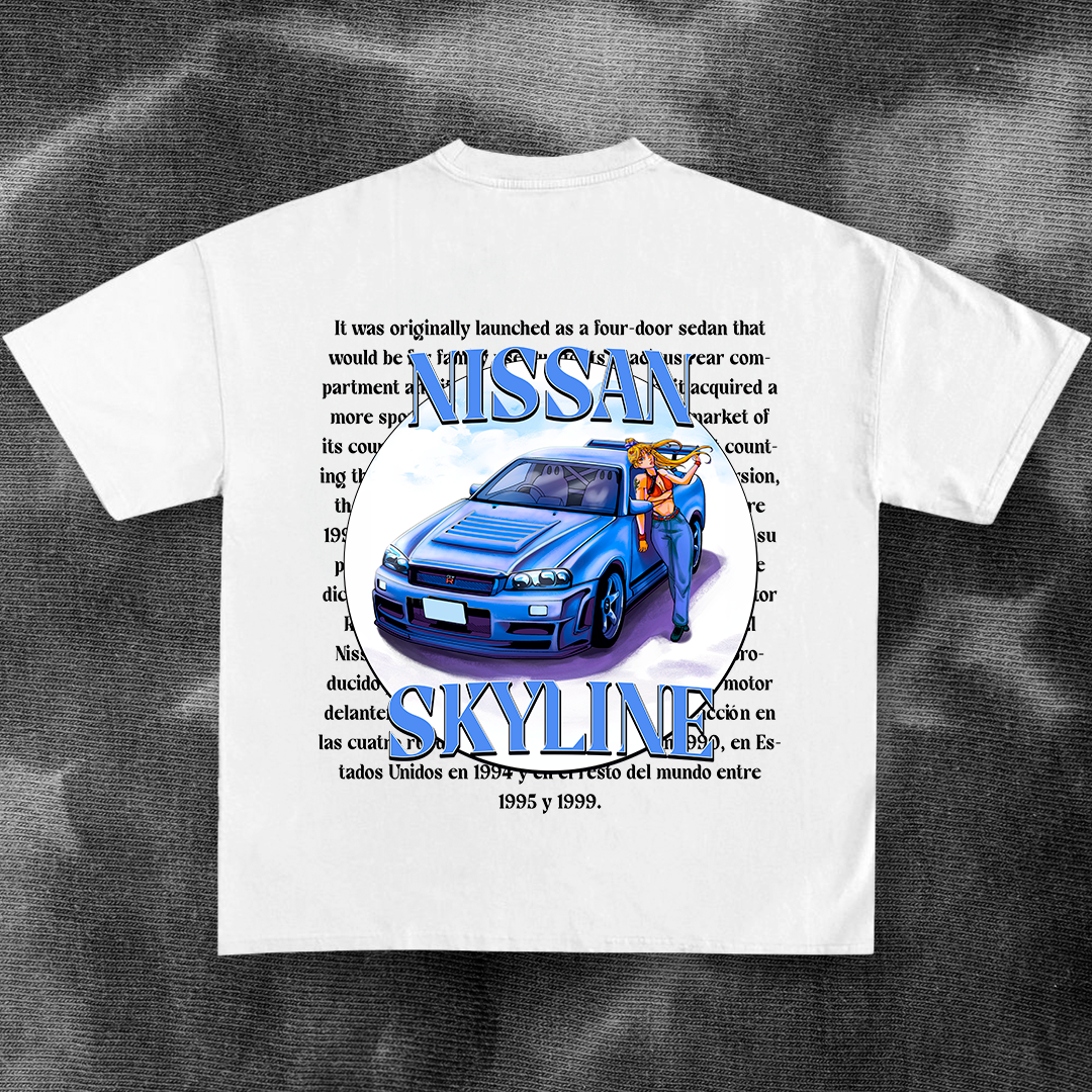 Nissan Skyline Blue Anime - t-shirt design