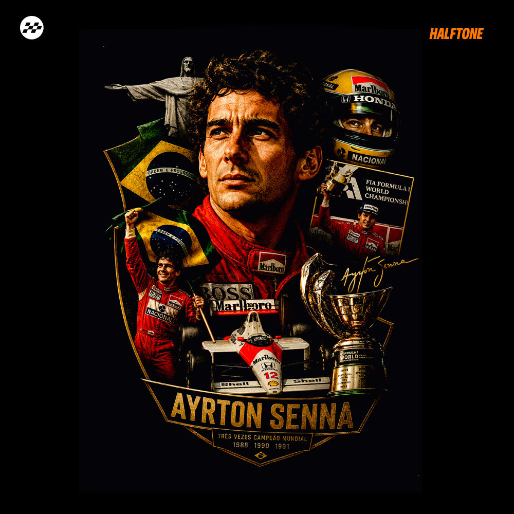 Digital file legend BR Ayrton Senna tshirt design