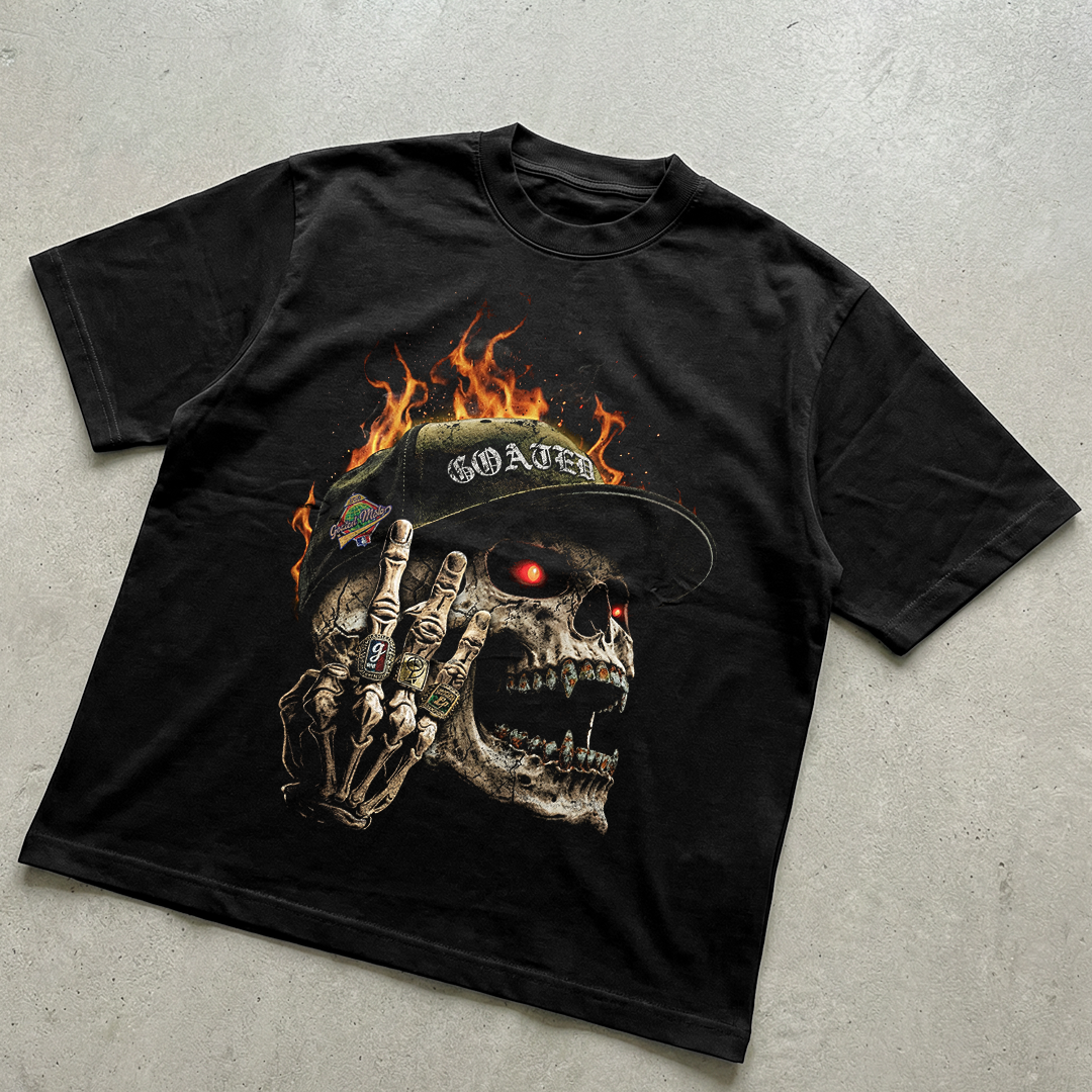 Graphic Skull fire t-shirt design