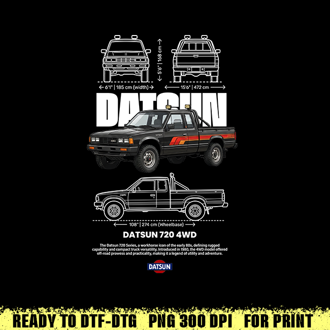 Digital File - Car t-shirt design Datsun 720 4WD
