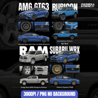 Digital File - Car t-shirt designs Pack 4 designs