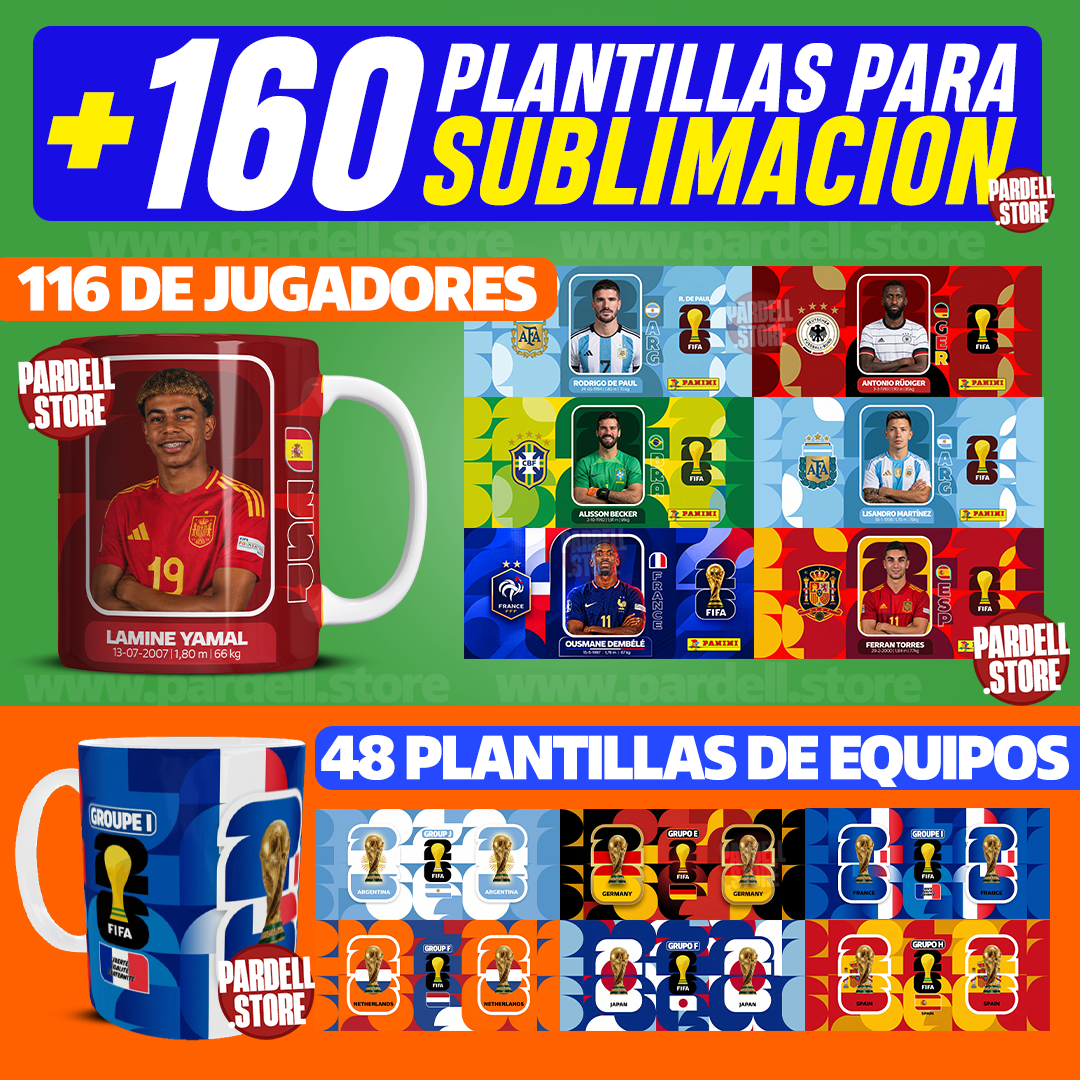 +160 Plantillas para sublimacion de fútbol