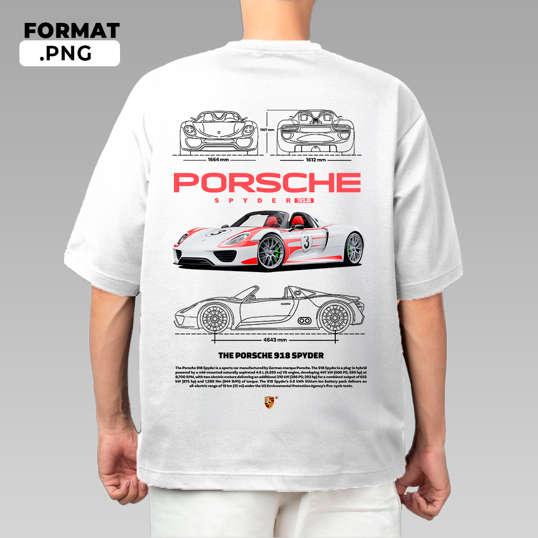 Porsche 918 Spyder - t-shirt design