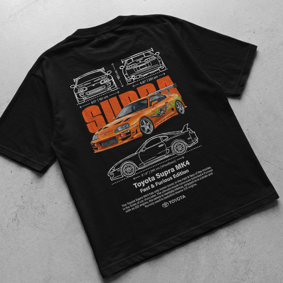 Car t-shirt design Toyota Supra MK4 F&F
