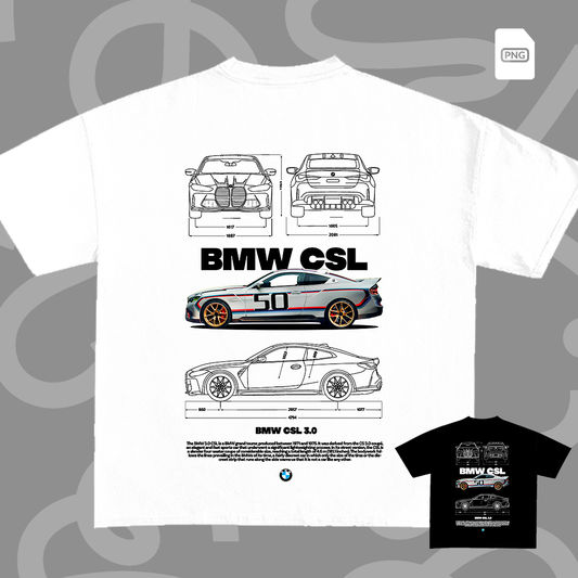 BMW CSL 3.0 - t-shirt design