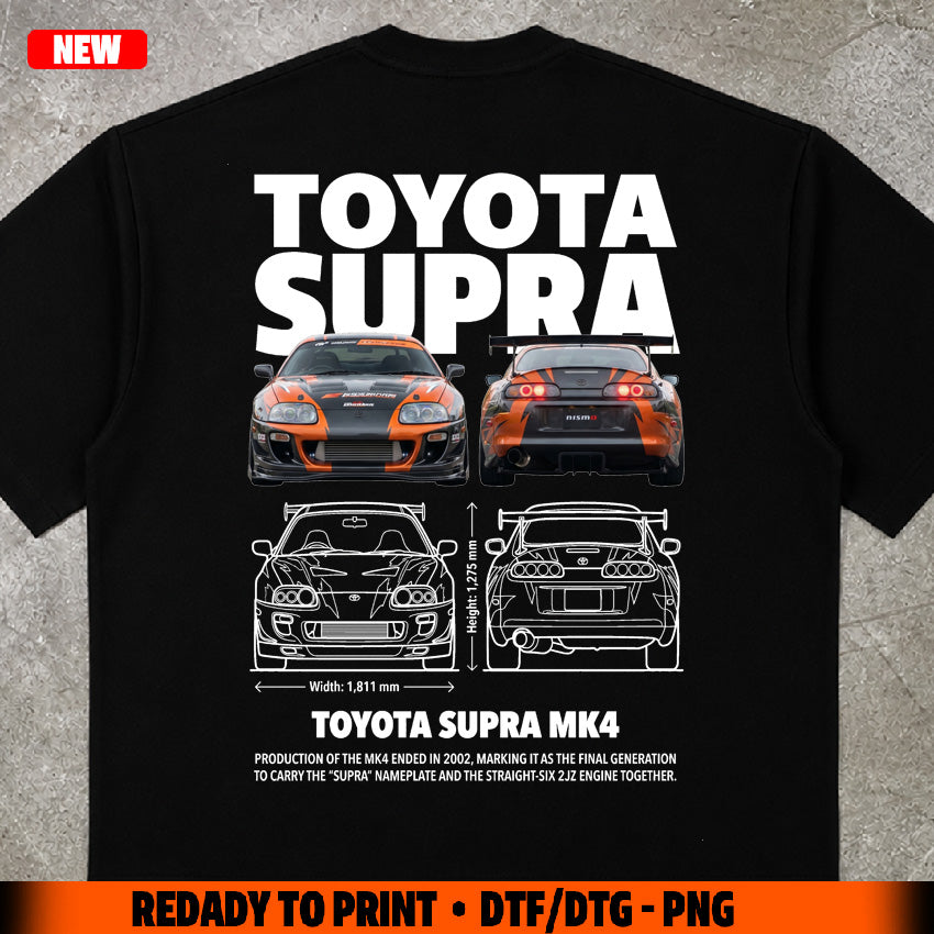 t-shirt design toyota supra mk4 digital file png