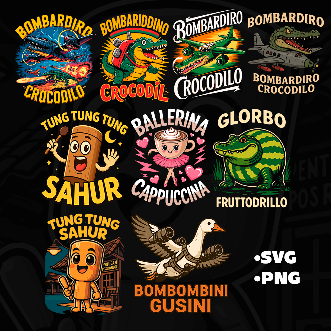 BRAINROT ITALIANO VIRAL PARA ESTAMPAR Y SUBLIMAR