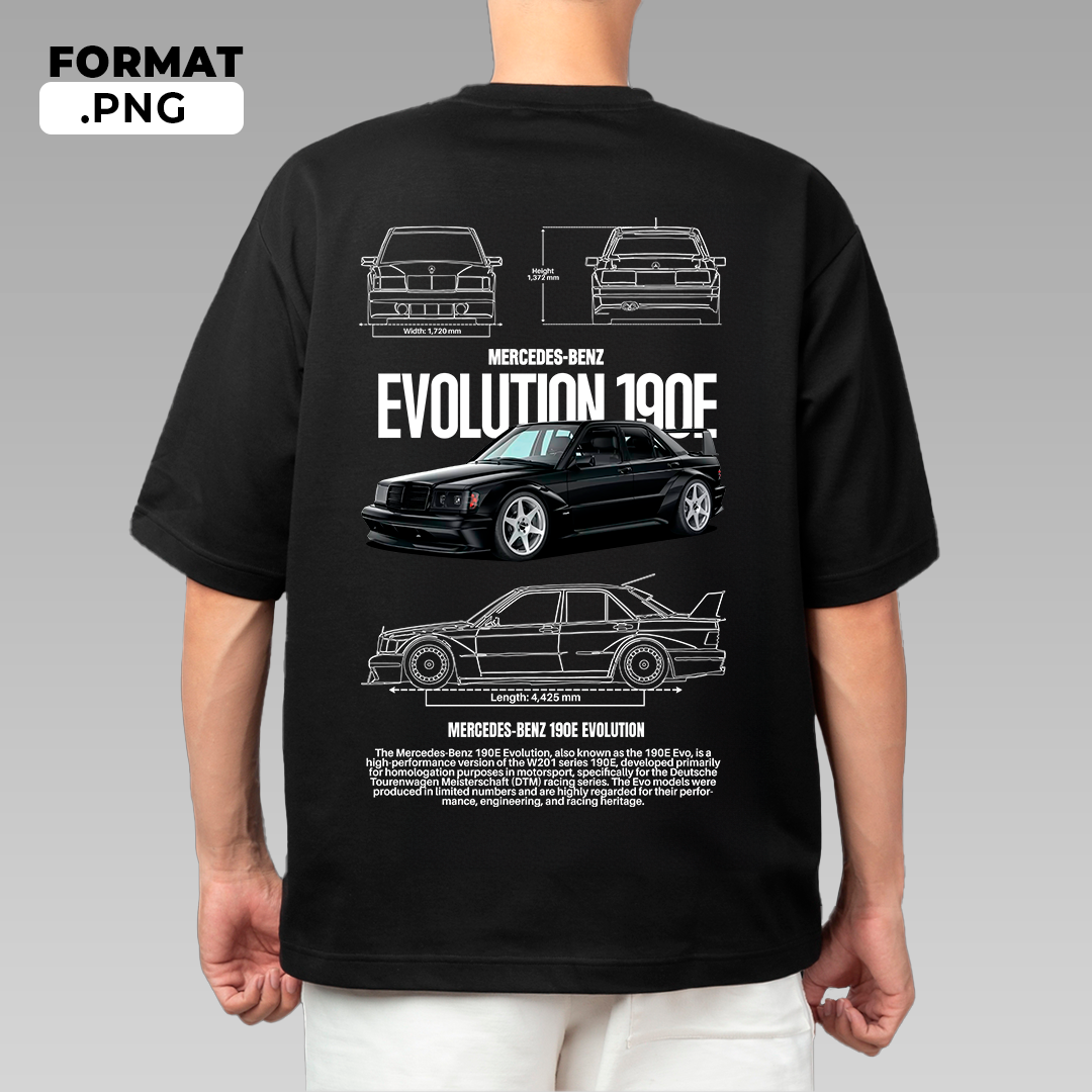 Mercedes-Benz 190e Evolution - t-shirt design