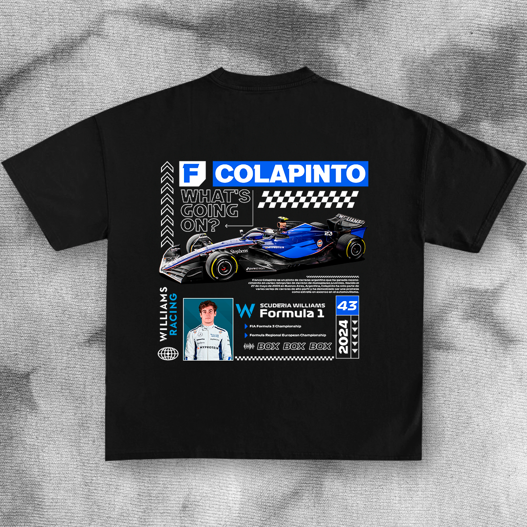 Franco Colapinto Williams Formula 1 - t-shirt design