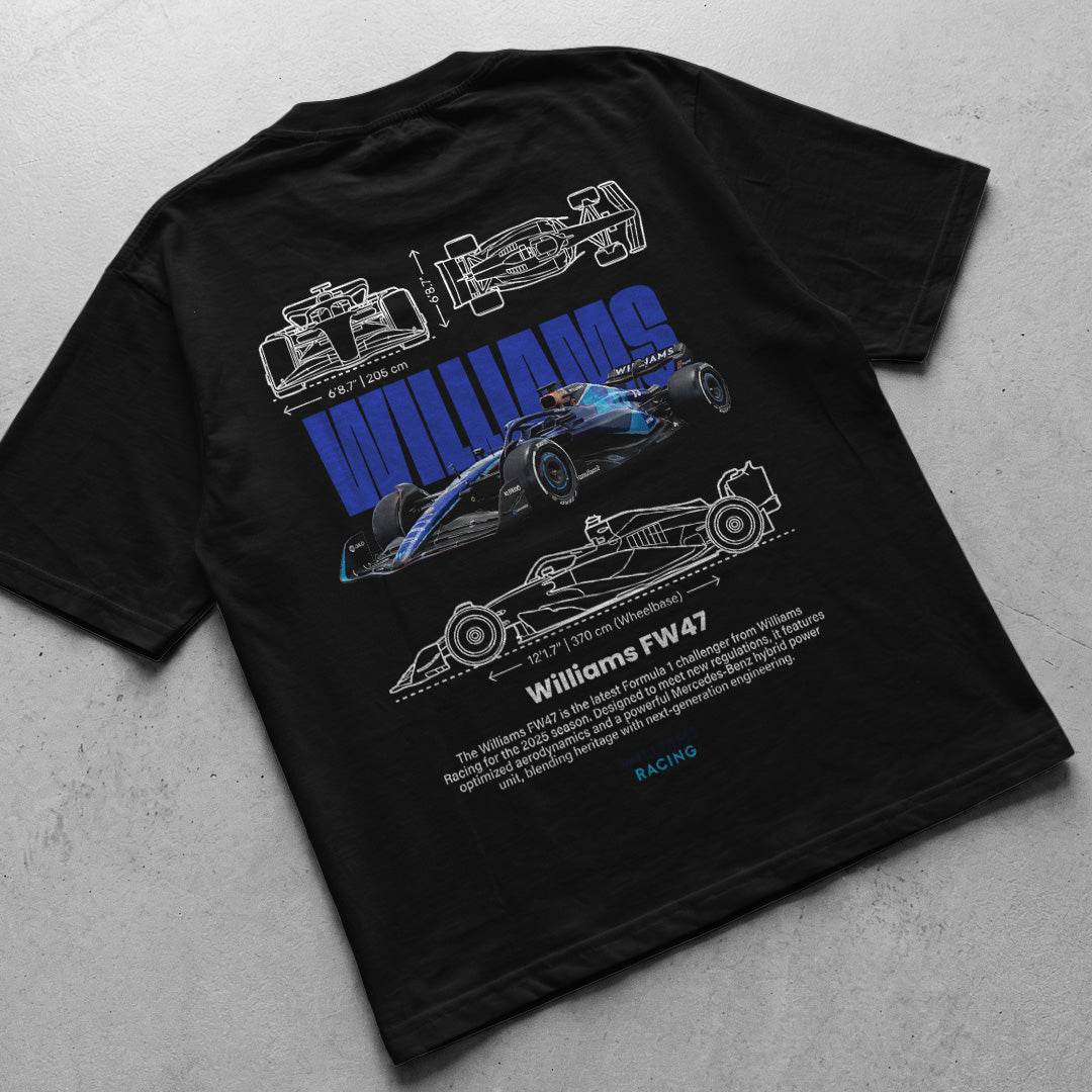 Car t-shirt design Williams FW47 F1 2025
