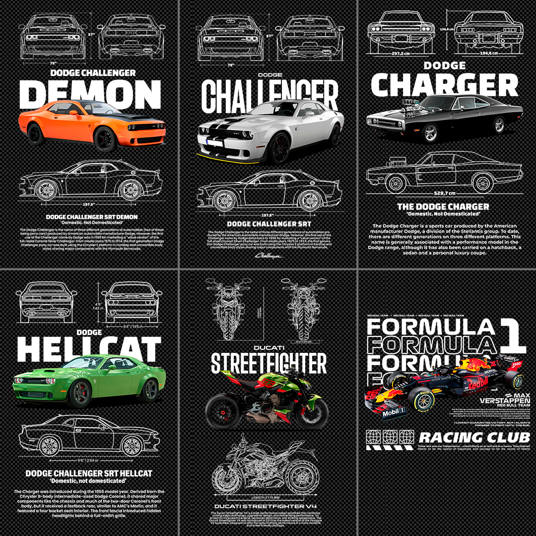 100 CAR & MOTORCYCLES TEMPLATES TO PRINT