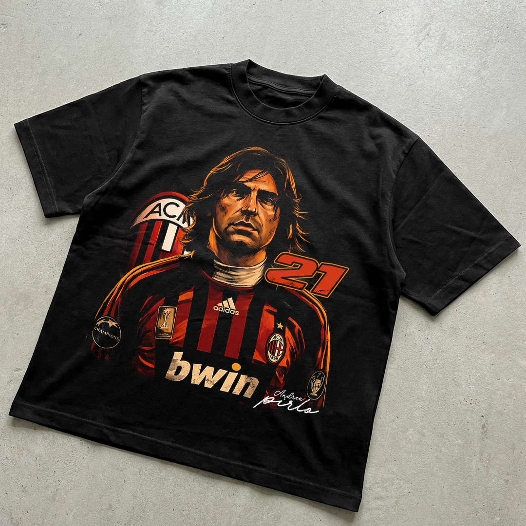 Football Player Milan Pirlo 21 t-shirt design