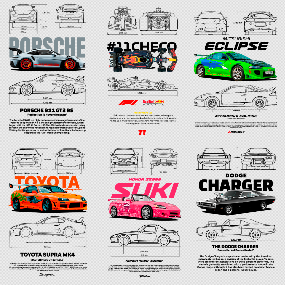 +860 CAR DESIGNS FOR PRINT ON CLOTHING