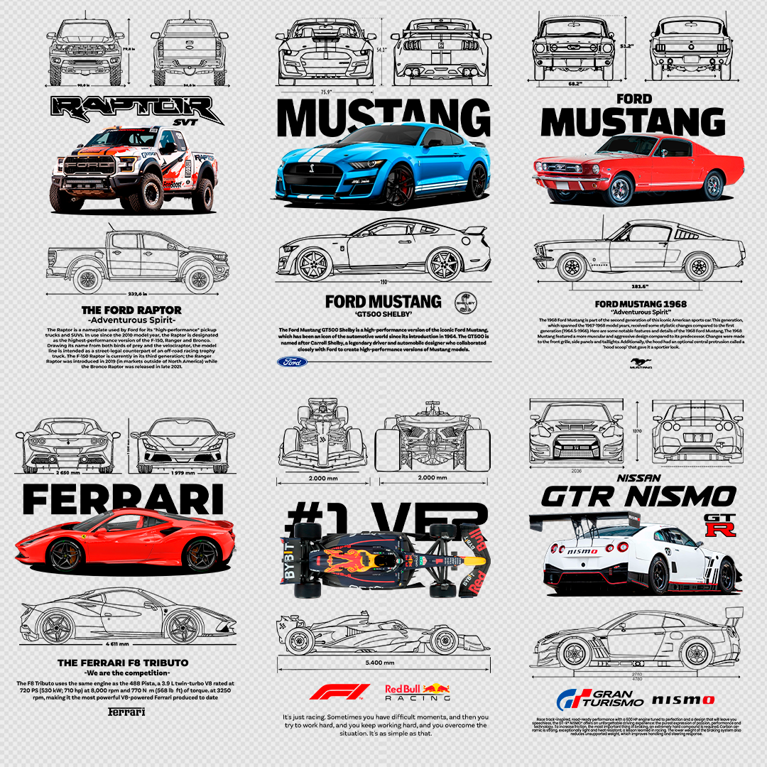 +340 CAR DESIGNS FOR PRINT ON CLOTHING