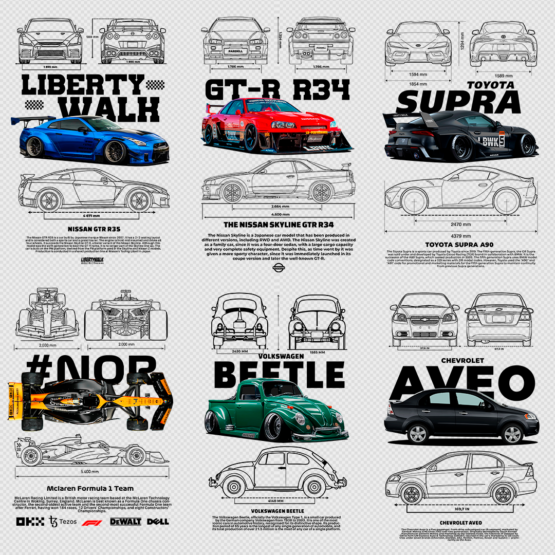 +860 CAR DESIGNS FOR PRINT ON CLOTHING