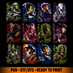Pack D B Z tshirt design DTF halftone for print