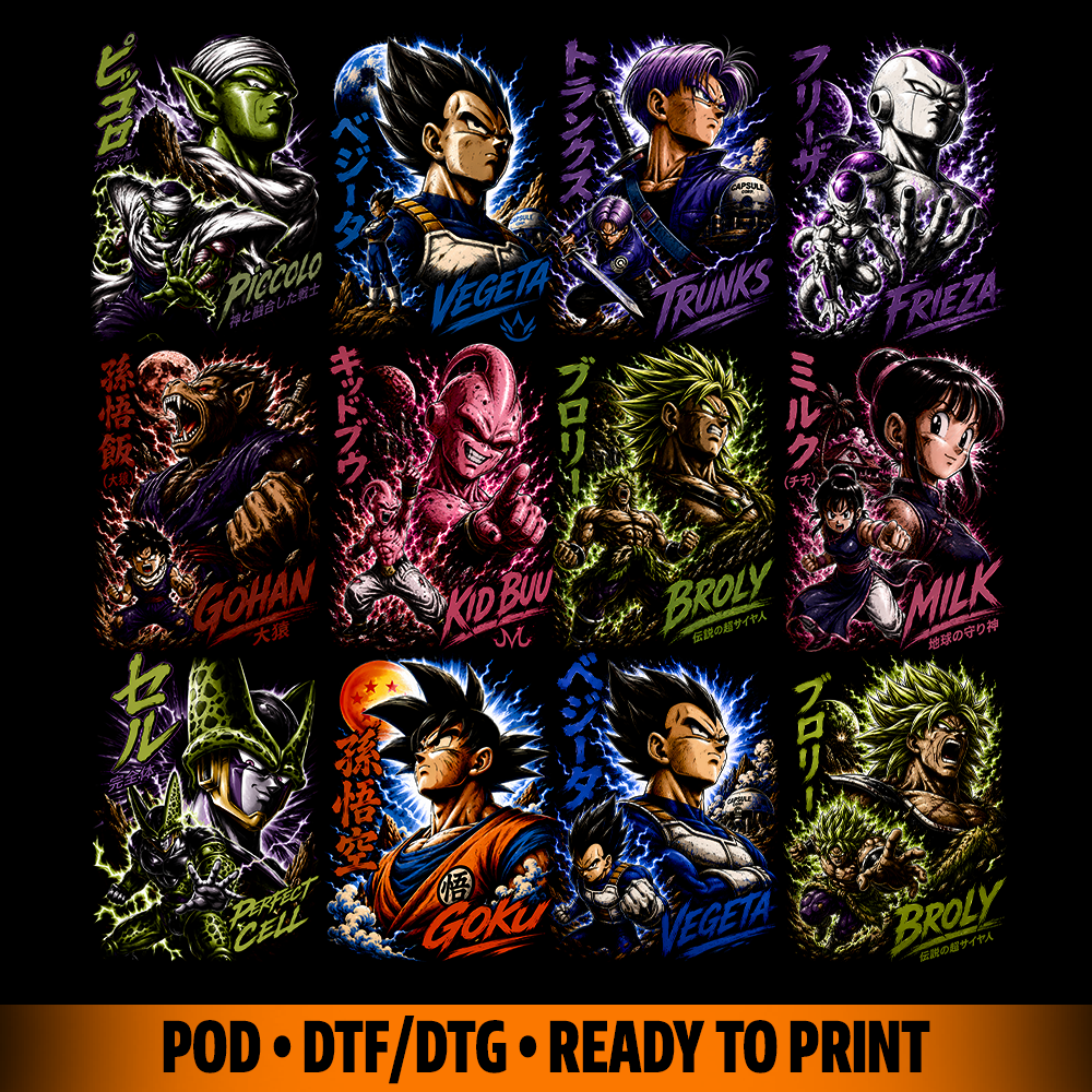 Pack D B Z tshirt design DTF halftone for print