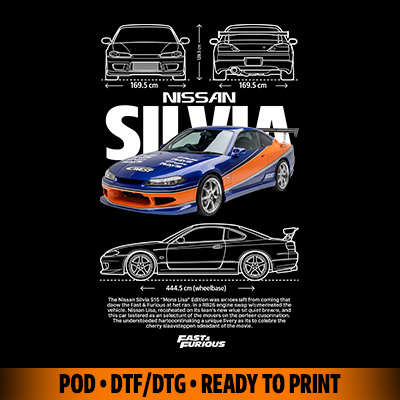 Iconic car design Silvia S15 Monalisa - digital png t-shirt design