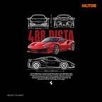 Digital File - Ferrari 488 Pista tshirt design