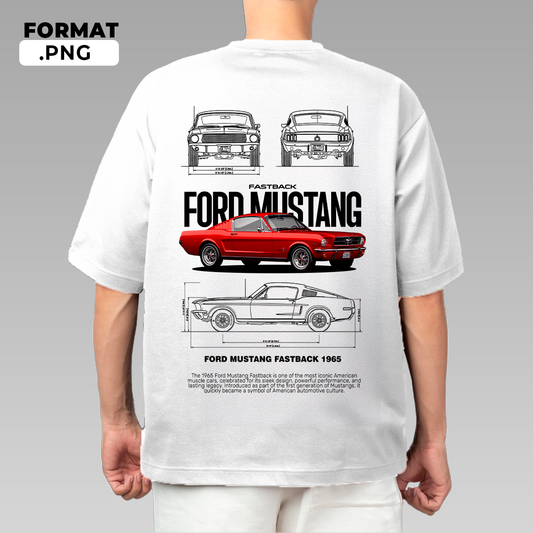 Ford Mustang Fastback 1965 - T-shirt design