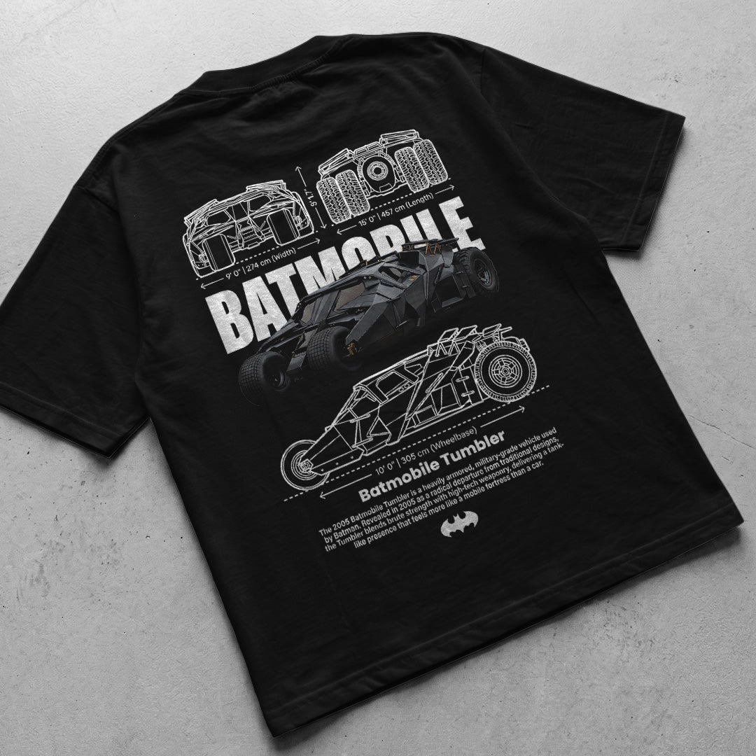 Superhero Batmobile Tumbler Batman movie t-shirt design