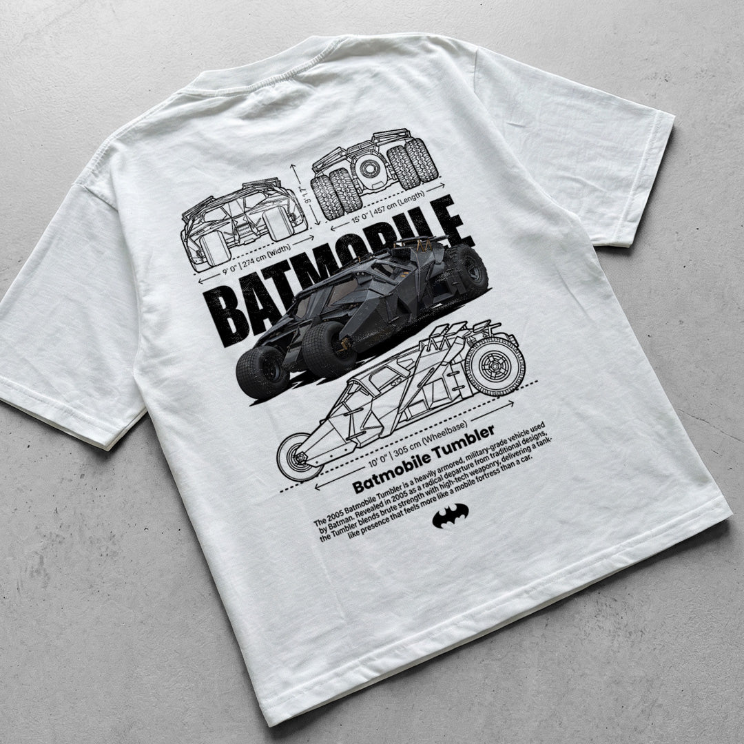 Superhero Batmobile Tumbler Batman movie t-shirt design