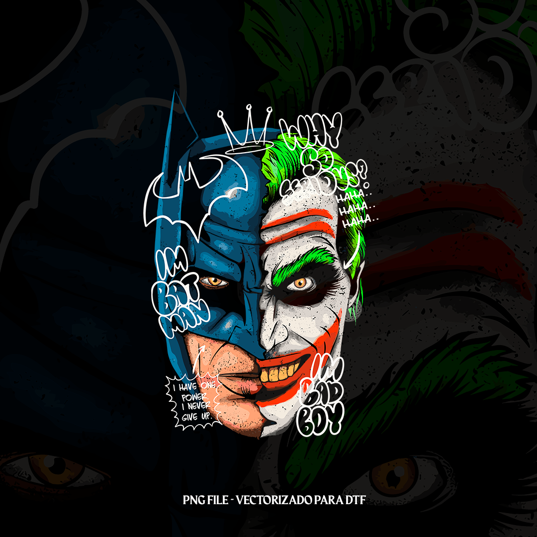 Superhero x Villano  illustration - DTF PNG