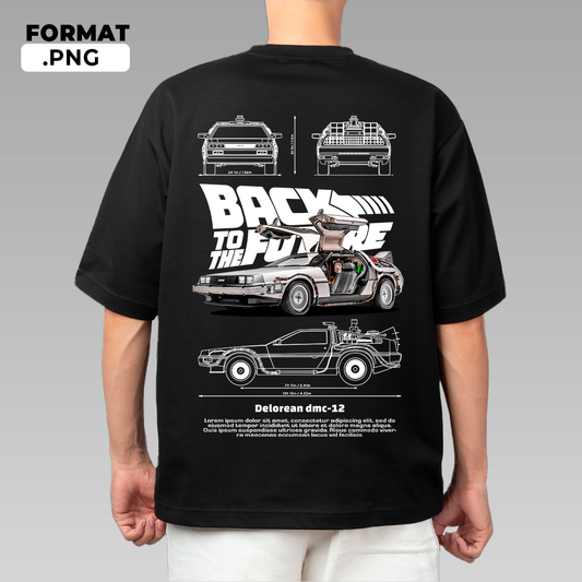 Back to the future car - T-shirt design