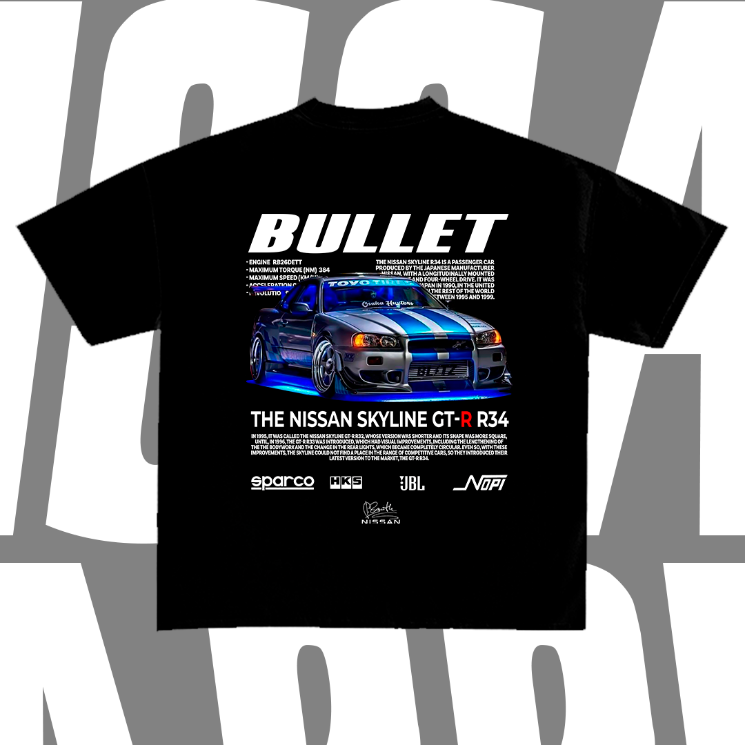 Nissan Skyline GT-R R34 t-shirt design – Pardell