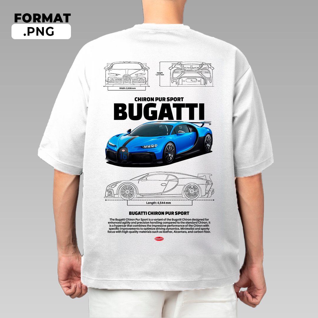 Bugatti Chiron Pur Sport - t-shirt design