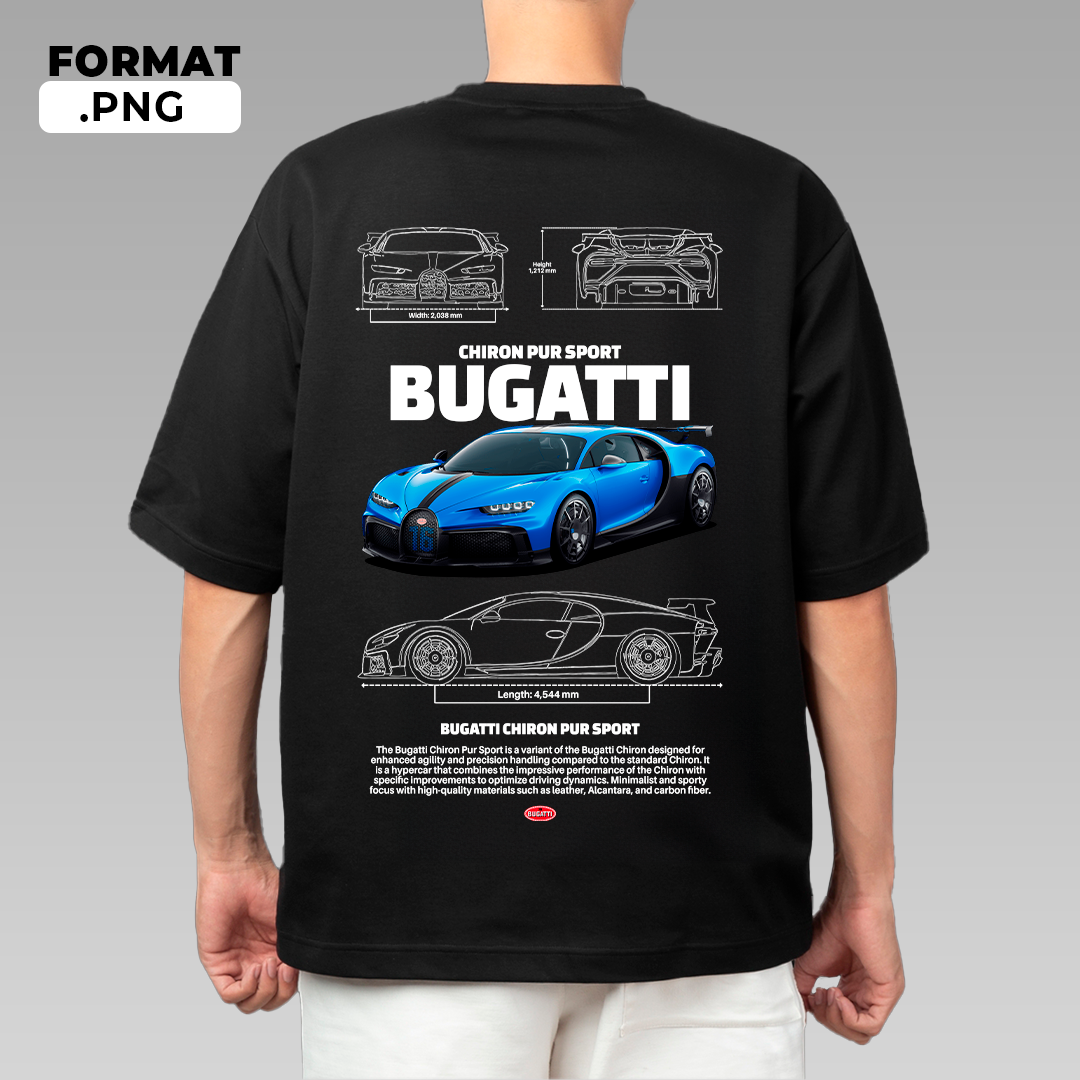 Bugatti Chiron Pur Sport - t-shirt design