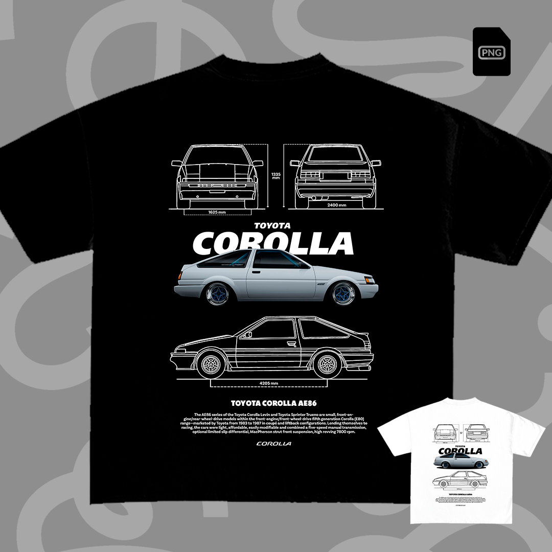 Toyota Corolla AE86 t-shirt design