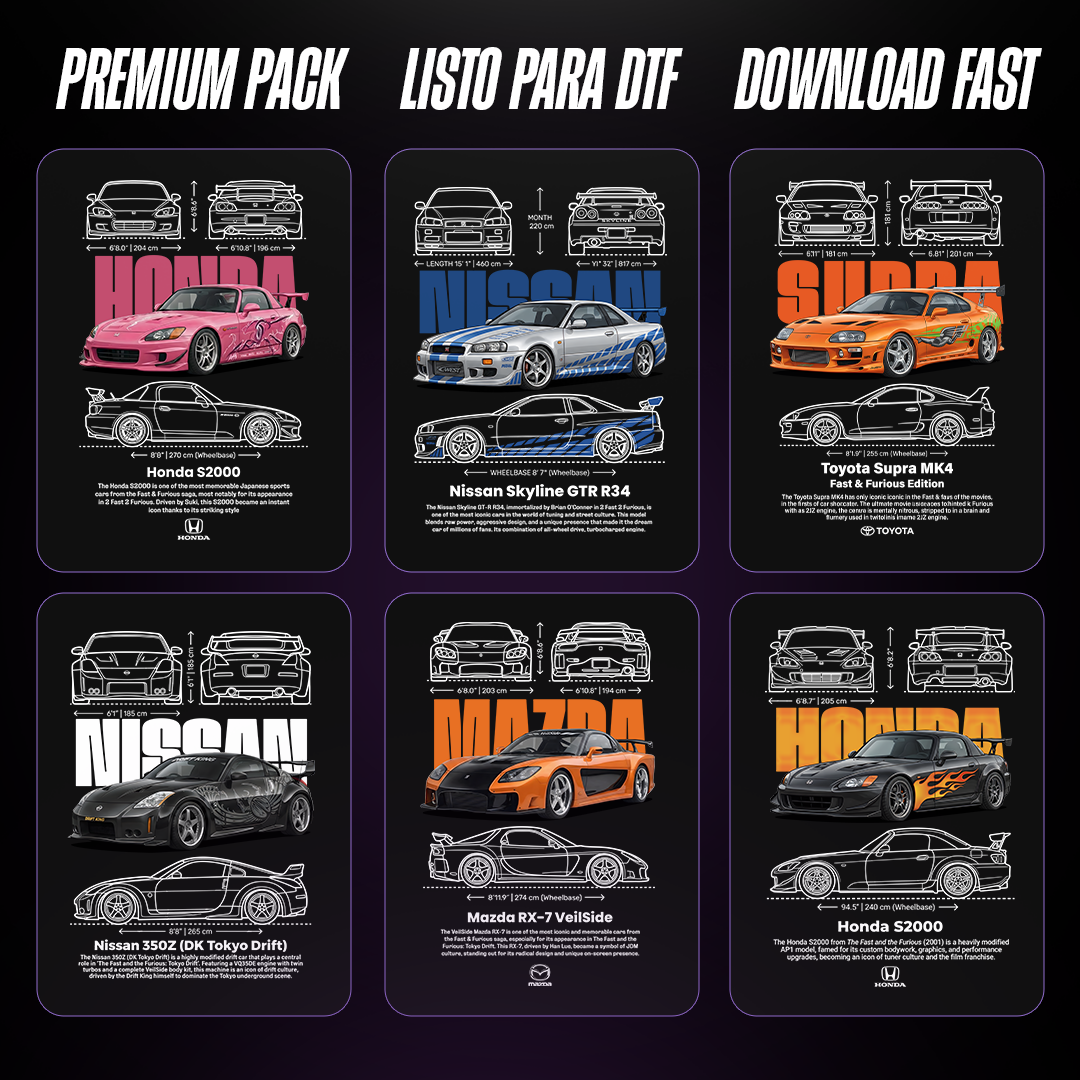 Bundle Pack car t-shirt designs F&F