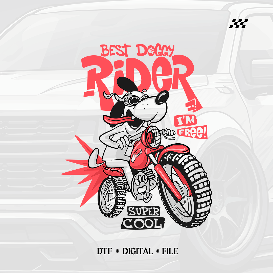 Best Doggy Rider Illustration - DTF PNG design