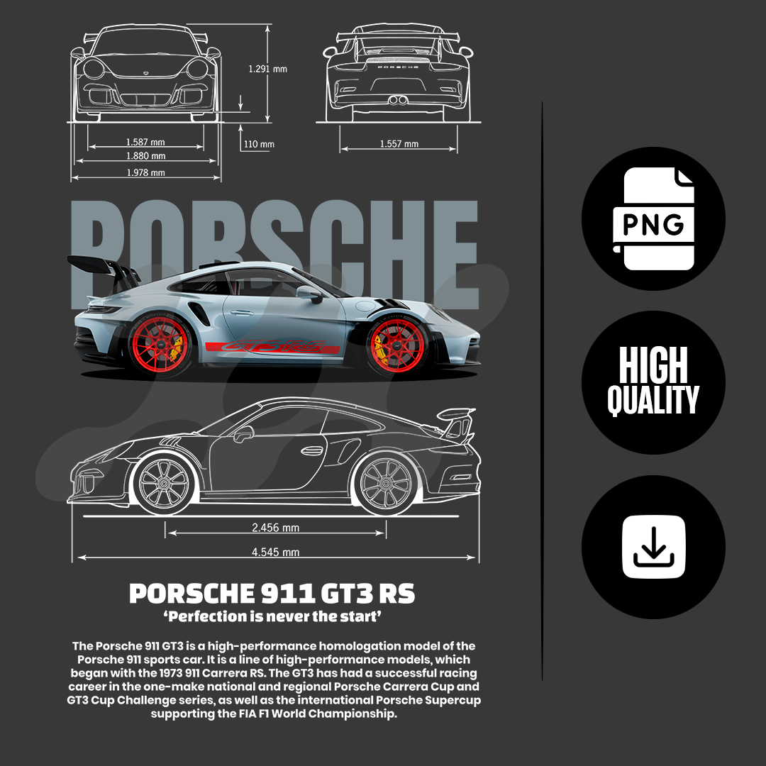 Porsche 911 GT3 Rs Editable Template