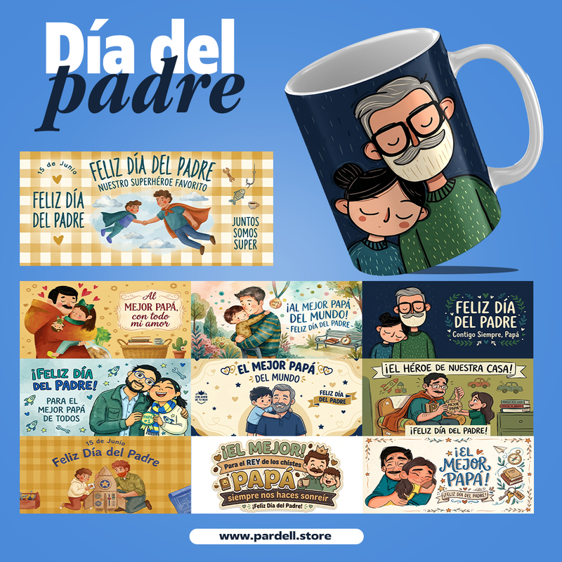 35 Plantillas Día del Padre para sublimar Mugs