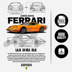 Sportscar-inspired T-shirt illustration – digital